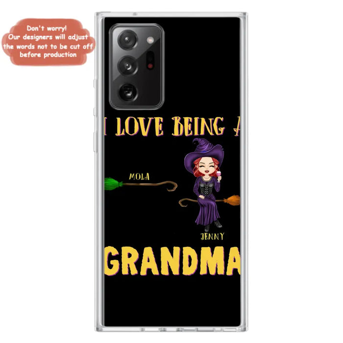 Personalized Witch Grandma Phone Case - Gift Idea For Halloween/Witch/Grandma - Upto 8 Kids - I Love Being A Grandma - Case For iPhone/Samsung