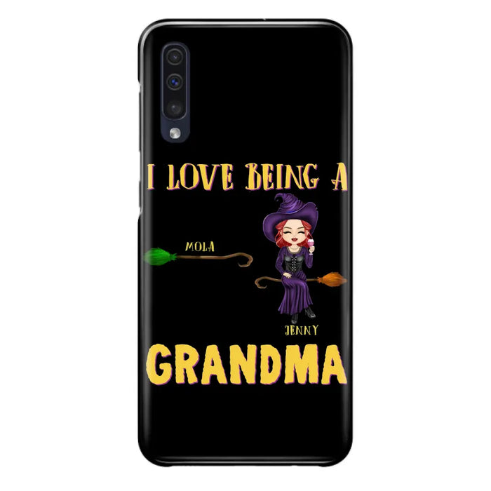 Personalized Witch Grandma Phone Case - Gift Idea For Halloween/Witch/Grandma - Upto 8 Kids - I Love Being A Grandma - Case For iPhone/Samsung