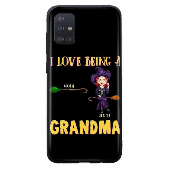 Personalized Witch Grandma Phone Case - Gift Idea For Halloween/Witch/Grandma - Upto 8 Kids - I Love Being A Grandma - Case For iPhone/Samsung