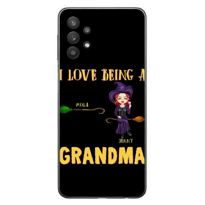 Personalized Witch Grandma Phone Case - Gift Idea For Halloween/Witch/Grandma - Upto 8 Kids - I Love Being A Grandma - Case For iPhone/Samsung