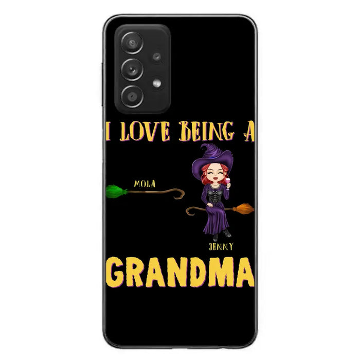 Personalized Witch Grandma Phone Case - Gift Idea For Halloween/Witch/Grandma - Upto 8 Kids - I Love Being A Grandma - Case For iPhone/Samsung