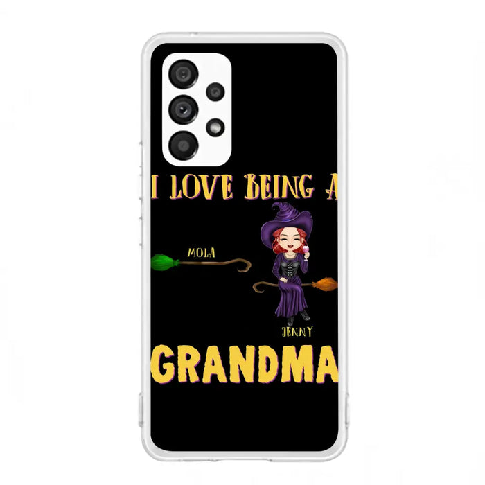 Personalized Witch Grandma Phone Case - Gift Idea For Halloween/Witch/Grandma - Upto 8 Kids - I Love Being A Grandma - Case For iPhone/Samsung