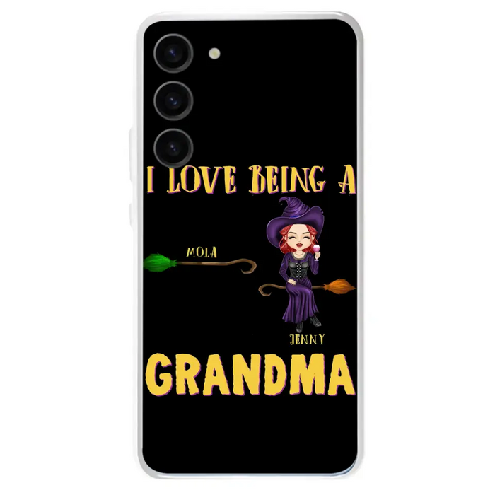 Personalized Witch Grandma Phone Case - Gift Idea For Halloween/Witch/Grandma - Upto 8 Kids - I Love Being A Grandma - Case For iPhone/Samsung