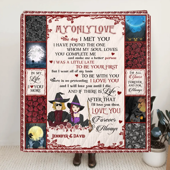 Custom Personalized Halloween Couple Single Layer Fleece/Quilt Blanket - Gift Idea For Couple/Halloween - My Only Love