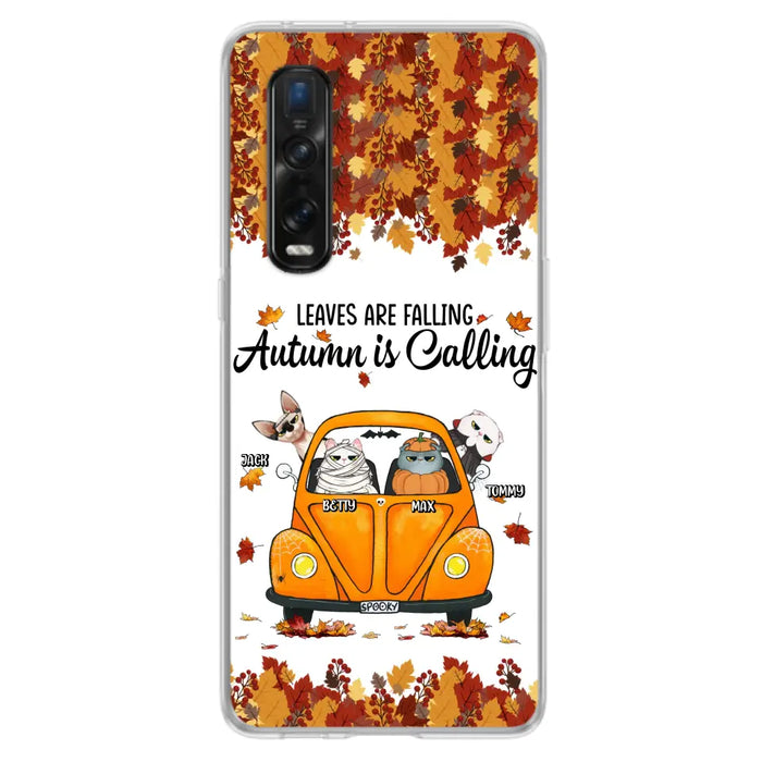 Custom Personalized Pet Phone Case - Gift Idea For Cat/Dog Lovers - Upto 4 Pets - Case For Xiaomi/ Oppo/ Huawei - Leaves Are Falling Autumn Is Calling