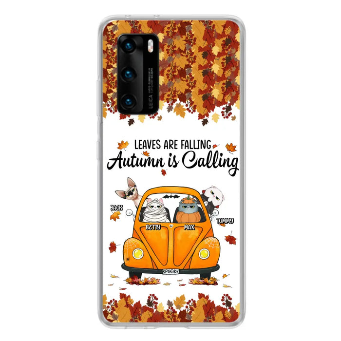 Custom Personalized Pet Phone Case - Gift Idea For Cat/Dog Lovers - Upto 4 Pets - Case For Xiaomi/ Oppo/ Huawei - Leaves Are Falling Autumn Is Calling