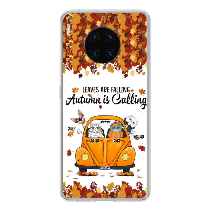 Custom Personalized Pet Phone Case - Gift Idea For Cat/Dog Lovers - Upto 4 Pets - Case For Xiaomi/ Oppo/ Huawei - Leaves Are Falling Autumn Is Calling