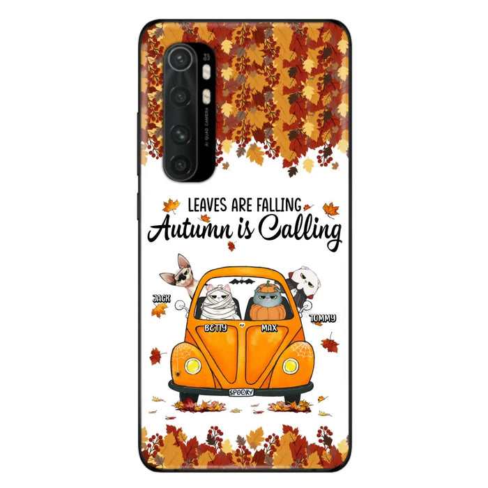 Custom Personalized Pet Phone Case - Gift Idea For Cat/Dog Lovers - Upto 4 Pets - Case For Xiaomi/ Oppo/ Huawei - Leaves Are Falling Autumn Is Calling