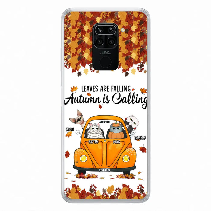 Custom Personalized Pet Phone Case - Gift Idea For Cat/Dog Lovers - Upto 4 Pets - Case For Xiaomi/ Oppo/ Huawei - Leaves Are Falling Autumn Is Calling