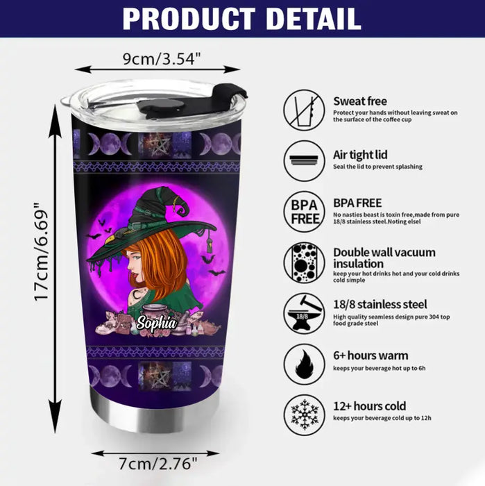 Custom Personalized Witch Tumbler - Gift Idea For Halloween/Witch Lovers - I'm Not A Bad Witch I'm A Real Witch