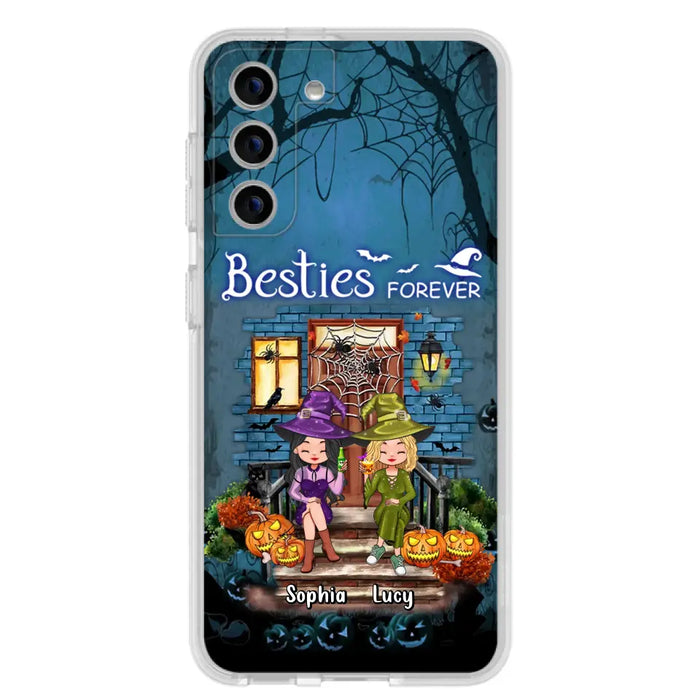 Custom Personalized Halloween Friend Phone Case - Upto 5 Friends - Halloween Gift Idea for Friends/Sisters - Besties Forever - Case for iPhone/Samsung