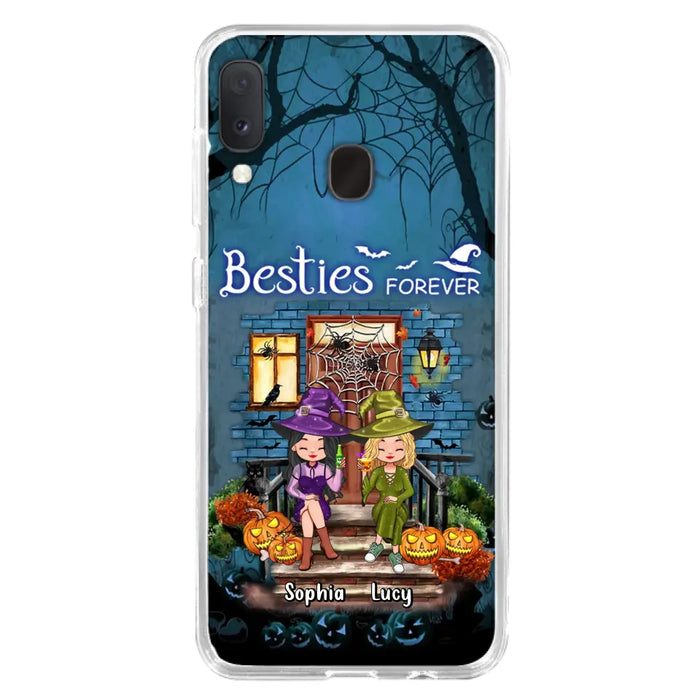 Custom Personalized Halloween Friend Phone Case - Upto 5 Friends - Halloween Gift Idea for Friends/Sisters - Besties Forever - Case for iPhone/Samsung