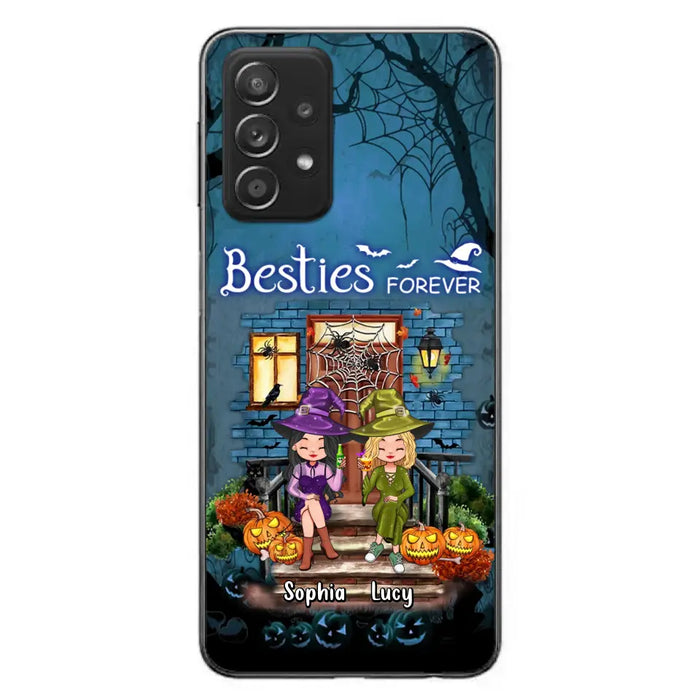 Custom Personalized Halloween Friend Phone Case - Upto 5 Friends - Halloween Gift Idea for Friends/Sisters - Besties Forever - Case for iPhone/Samsung