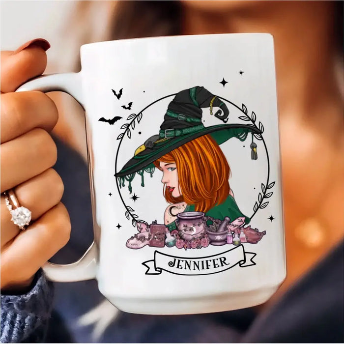 Custom Personalized Witch Coffee Mug - Gift Idea For Halloween/Witch Lovers - I'm Not A Bad Witch I'm A Real Witch