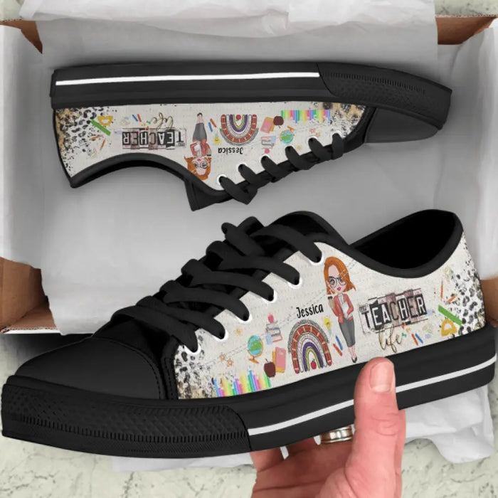 Personalized Teacher Low Top Sneakers - Gift Idea For Teacher's Day/ Birthday/ Friend