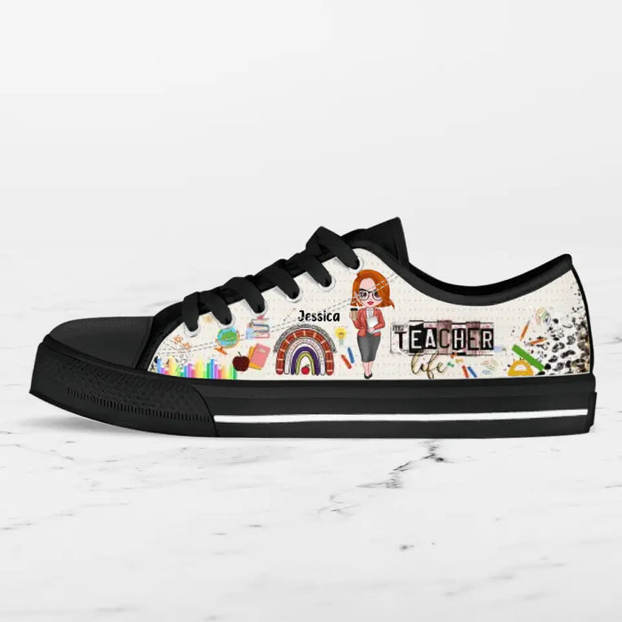 Personalized Teacher Low Top Sneakers - Gift Idea For Teacher's Day/ Birthday/ Friend