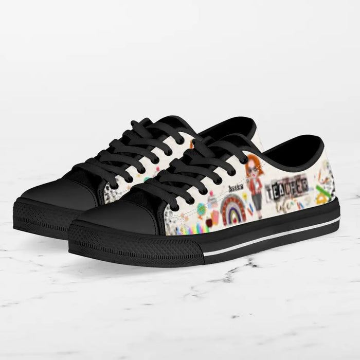 Personalized Teacher Low Top Sneakers - Gift Idea For Teacher's Day/ Birthday/ Friend