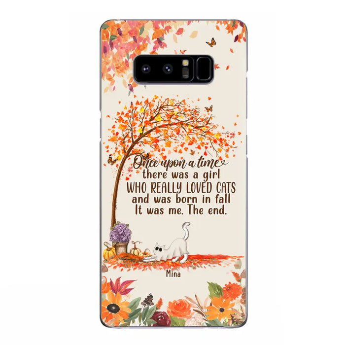 Custom Personalized Cat & Fall Phone Case - Upto 6 Cats - Autumn Gift For Cat Lover - Once Upon A Time - Case For iPhone And Samsung