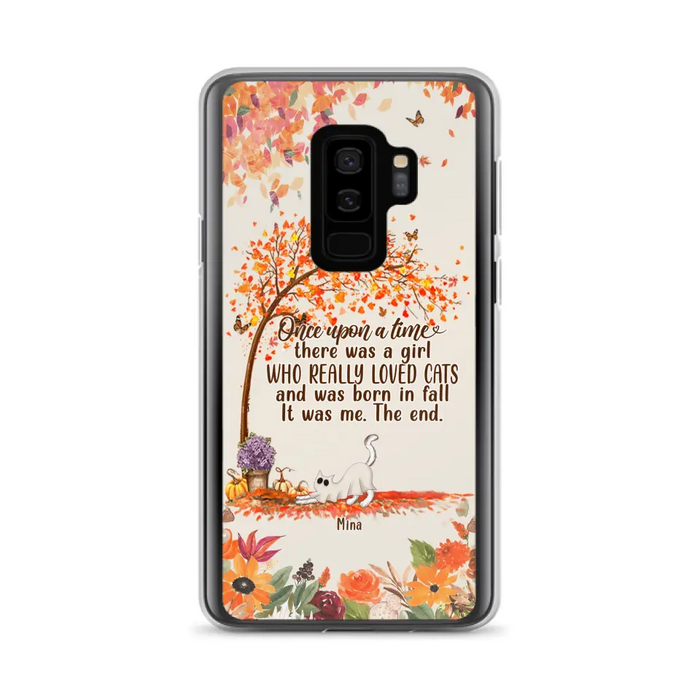 Custom Personalized Cat & Fall Phone Case - Upto 6 Cats - Autumn Gift For Cat Lover - Once Upon A Time - Case For iPhone And Samsung