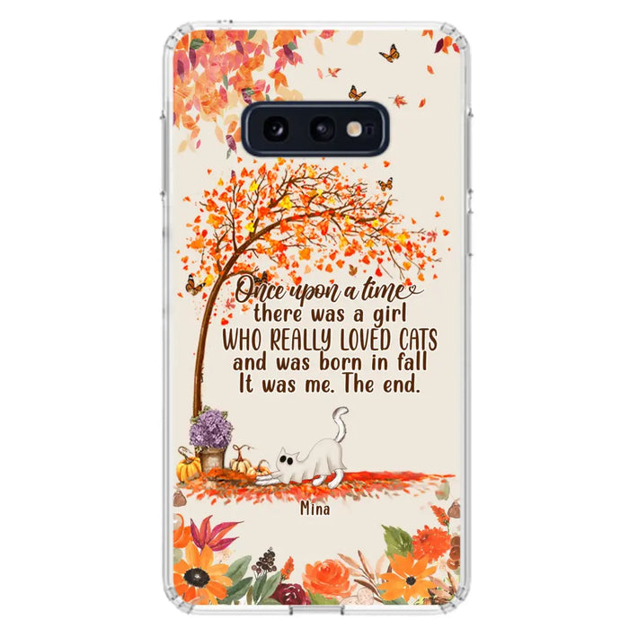 Custom Personalized Cat & Fall Phone Case - Upto 6 Cats - Autumn Gift For Cat Lover - Once Upon A Time - Case For iPhone And Samsung