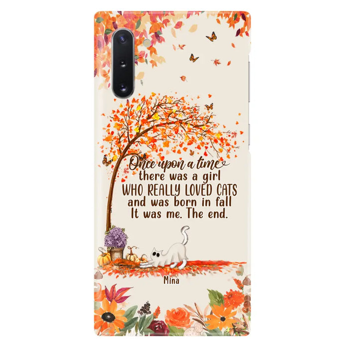 Custom Personalized Cat & Fall Phone Case - Upto 6 Cats - Autumn Gift For Cat Lover - Once Upon A Time - Case For iPhone And Samsung