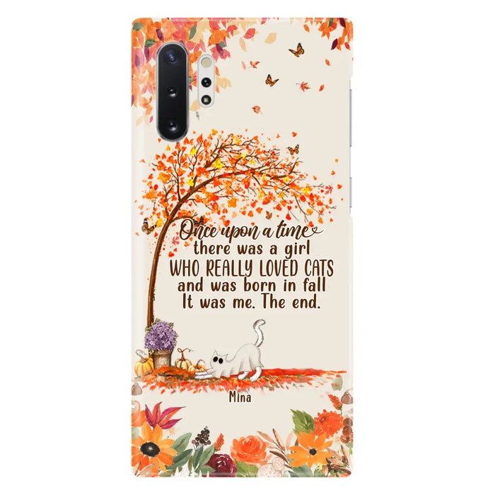 Custom Personalized Cat & Fall Phone Case - Upto 6 Cats - Autumn Gift For Cat Lover - Once Upon A Time - Case For iPhone And Samsung