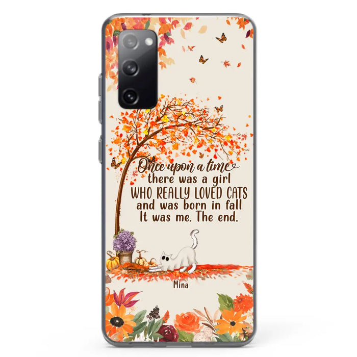 Custom Personalized Cat & Fall Phone Case - Upto 6 Cats - Autumn Gift For Cat Lover - Once Upon A Time - Case For iPhone And Samsung