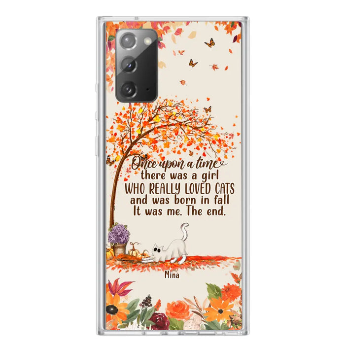 Custom Personalized Cat & Fall Phone Case - Upto 6 Cats - Autumn Gift For Cat Lover - Once Upon A Time - Case For iPhone And Samsung