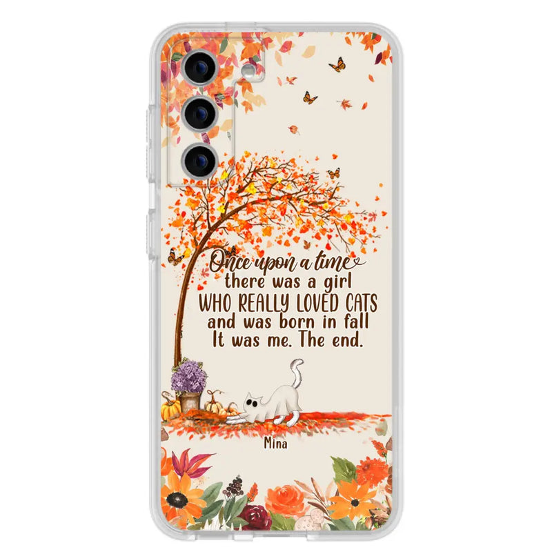 Personalized Cat & Fall Phone Case - Up to 6 Cats - Autumn Gift For Cat Lover - Once Upon A Time - Case For iPhone And Samsung