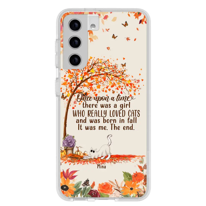 Custom Personalized Cat & Fall Phone Case - Upto 6 Cats - Autumn Gift For Cat Lover - Once Upon A Time - Case For iPhone And Samsung