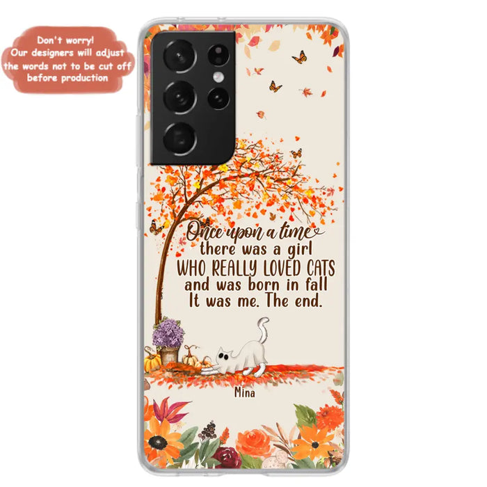 Custom Personalized Cat & Fall Phone Case - Upto 6 Cats - Autumn Gift For Cat Lover - Once Upon A Time - Case For iPhone And Samsung