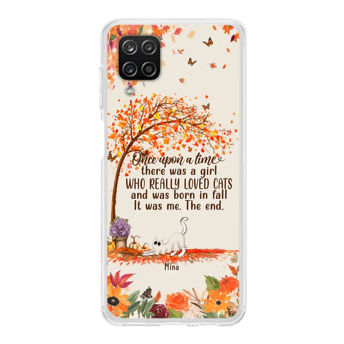 Custom Personalized Cat & Fall Phone Case - Upto 6 Cats - Autumn Gift For Cat Lover - Once Upon A Time - Case For iPhone And Samsung