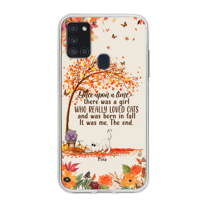 Custom Personalized Cat & Fall Phone Case - Upto 6 Cats - Autumn Gift For Cat Lover - Once Upon A Time - Case For iPhone And Samsung