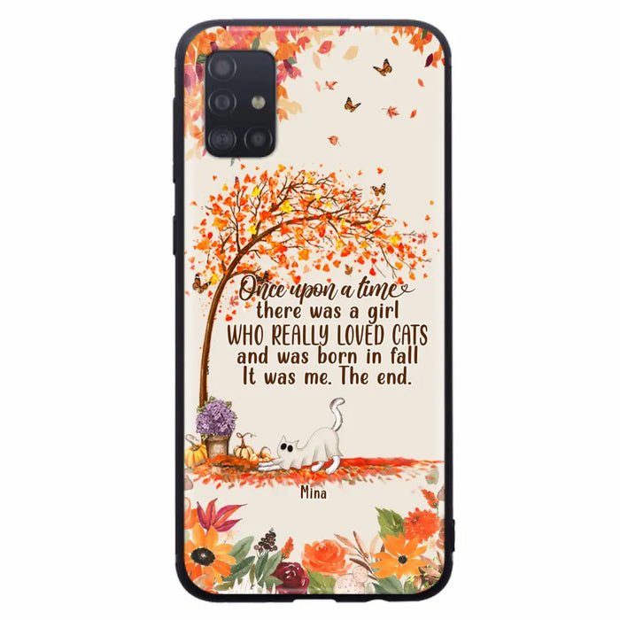 Custom Personalized Cat & Fall Phone Case - Upto 6 Cats - Autumn Gift For Cat Lover - Once Upon A Time - Case For iPhone And Samsung