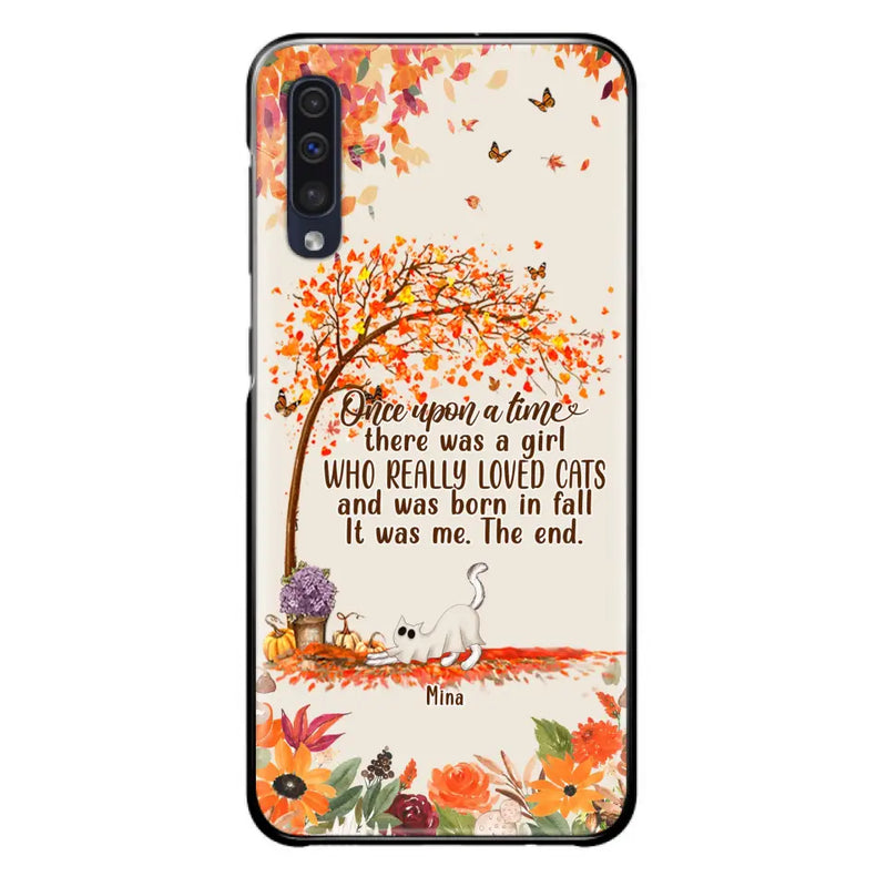 Personalized Cat & Fall Phone Case - Up to 6 Cats - Autumn Gift For Cat Lover - Once Upon A Time - Case For iPhone And Samsung