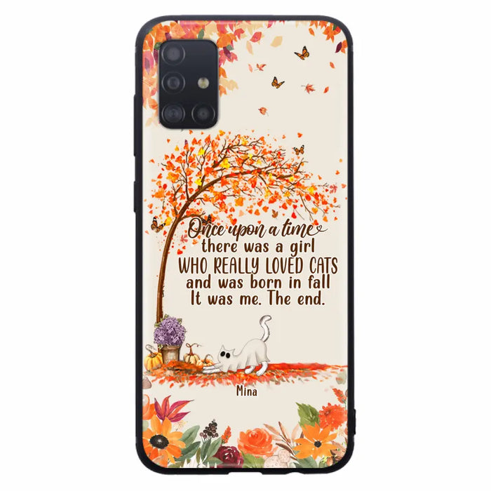 Custom Personalized Cat & Fall Phone Case - Upto 6 Cats - Autumn Gift For Cat Lover - Once Upon A Time - Case For iPhone And Samsung