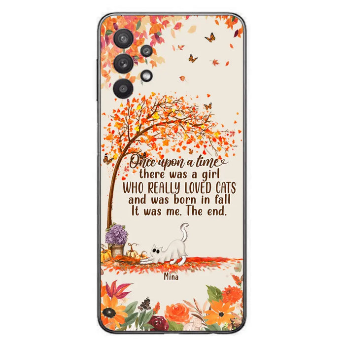 Custom Personalized Cat & Fall Phone Case - Upto 6 Cats - Autumn Gift For Cat Lover - Once Upon A Time - Case For iPhone And Samsung