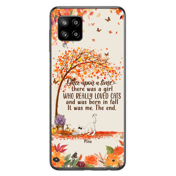 Custom Personalized Cat & Fall Phone Case - Upto 6 Cats - Autumn Gift For Cat Lover - Once Upon A Time - Case For iPhone And Samsung