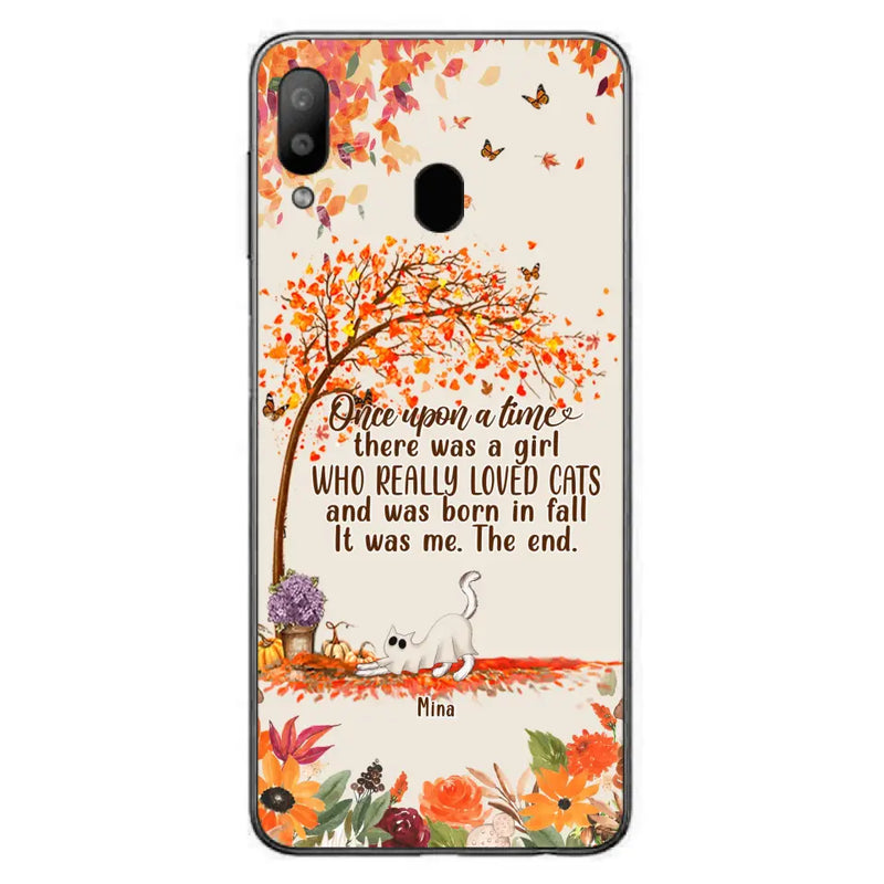 Personalized Cat & Fall Phone Case - Up to 6 Cats - Autumn Gift For Cat Lover - Once Upon A Time - Case For iPhone And Samsung