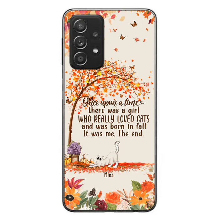 Custom Personalized Cat & Fall Phone Case - Upto 6 Cats - Autumn Gift For Cat Lover - Once Upon A Time - Case For iPhone And Samsung