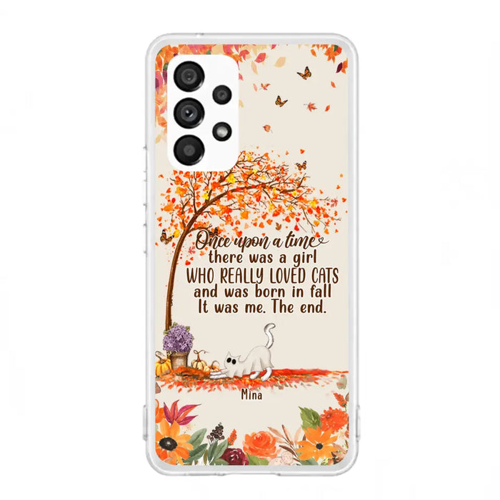 Custom Personalized Cat & Fall Phone Case - Upto 6 Cats - Autumn Gift For Cat Lover - Once Upon A Time - Case For iPhone And Samsung