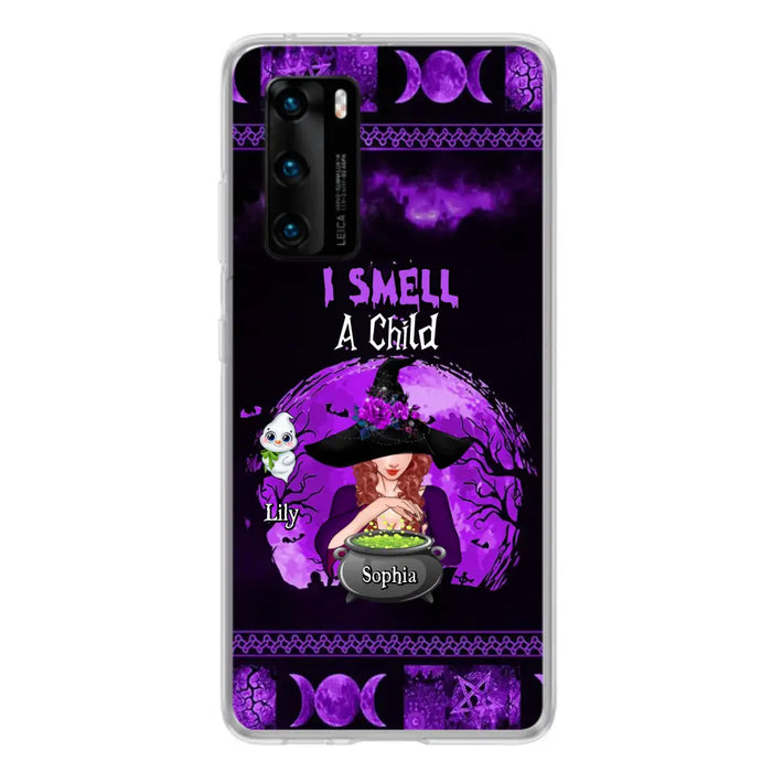 Custom Personalized Witch Phone Case - Upto 10 Children - Halloween Gift Idea for Family - I Smell Children - Case for Xiaomi/Huawei/Oppo