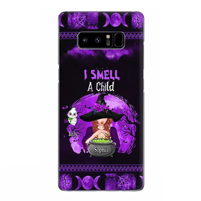 Custom Personalized Witch Phone Case - Upto 10 Children - Halloween Gift Idea for Family - I Smell Children - Case for iPhone/Samsung