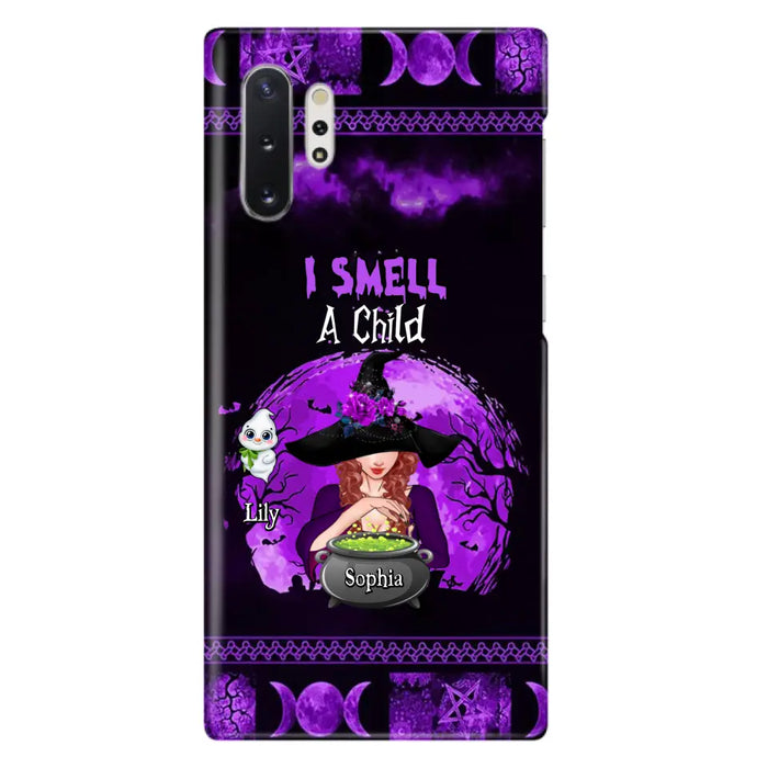 Custom Personalized Witch Phone Case - Upto 10 Children - Halloween Gift Idea for Family - I Smell Children - Case for iPhone/Samsung