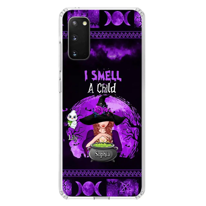 Custom Personalized Witch Phone Case - Upto 10 Children - Halloween Gift Idea for Family - I Smell Children - Case for iPhone/Samsung