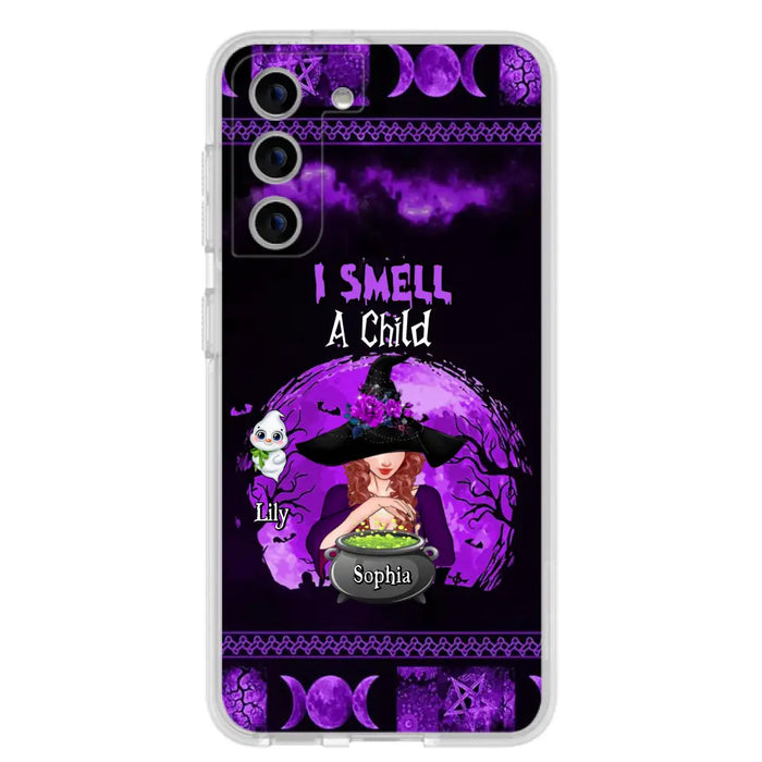 Custom Personalized Witch Phone Case - Upto 10 Children - Halloween Gift Idea for Family - I Smell Children - Case for iPhone/Samsung