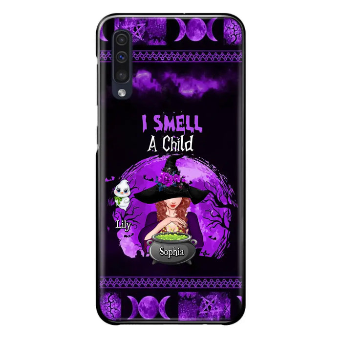 Custom Personalized Witch Phone Case - Upto 10 Children - Halloween Gift Idea for Family - I Smell Children - Case for iPhone/Samsung