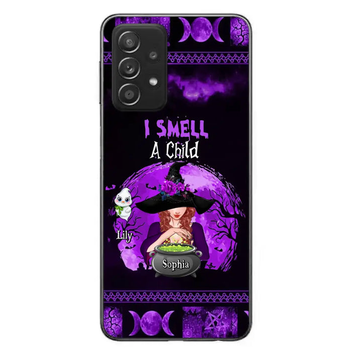 Custom Personalized Witch Phone Case - Upto 10 Children - Halloween Gift Idea for Family - I Smell Children - Case for iPhone/Samsung