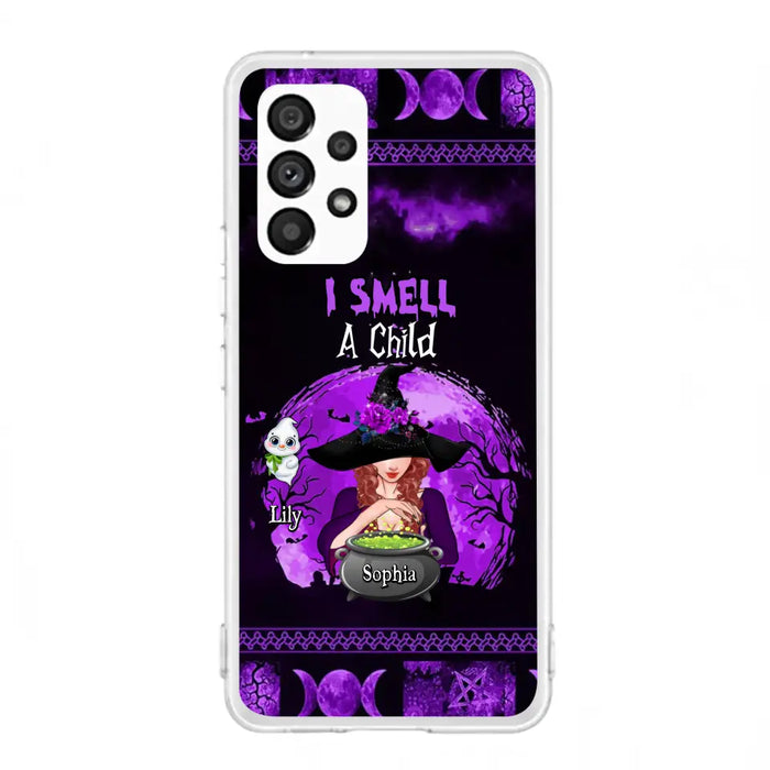 Custom Personalized Witch Phone Case - Upto 10 Children - Halloween Gift Idea for Family - I Smell Children - Case for iPhone/Samsung