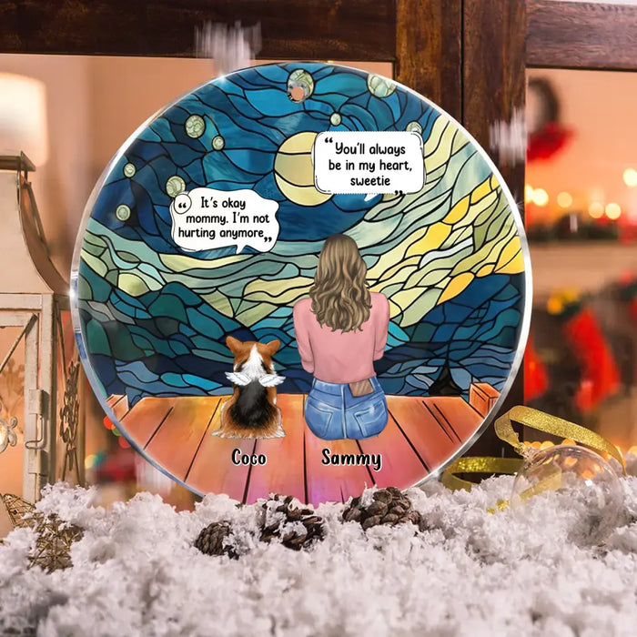 Custom Personalized Memorial Pet Circle Acrylic Ornament - Memorial Gift Idea For Dog/Cat/Rabbits Owners - You'll Always Be In My Heart, Sweetie